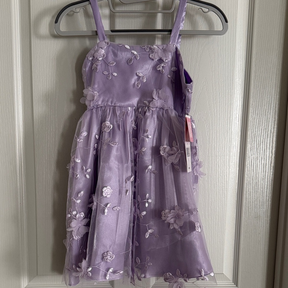 Rare Editions Lavender Floral Dress Size 8